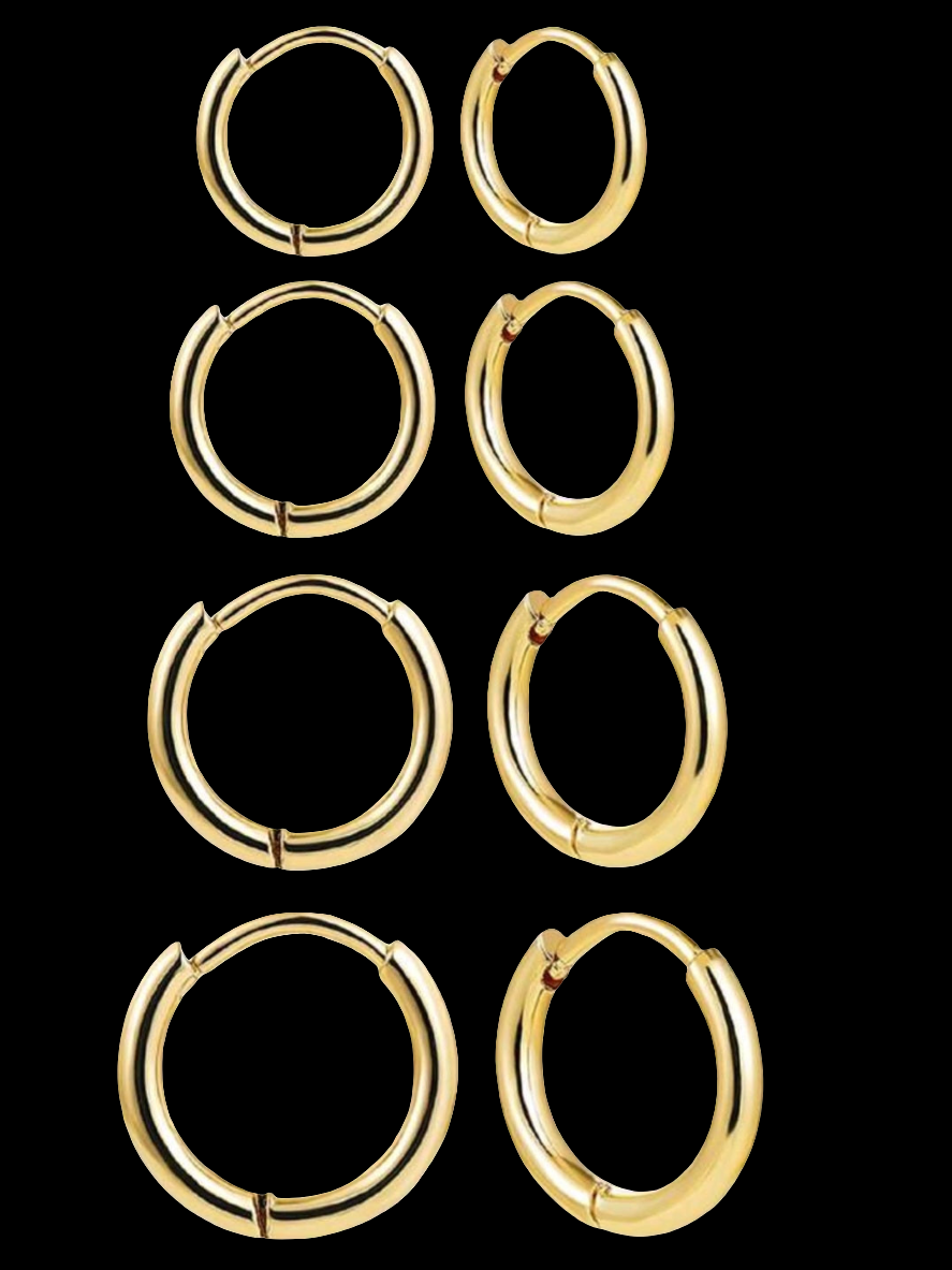 Gold & Silver Hoops Earrings