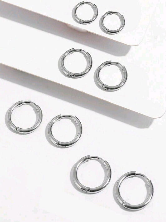 Gold & Silver Hoops Earrings