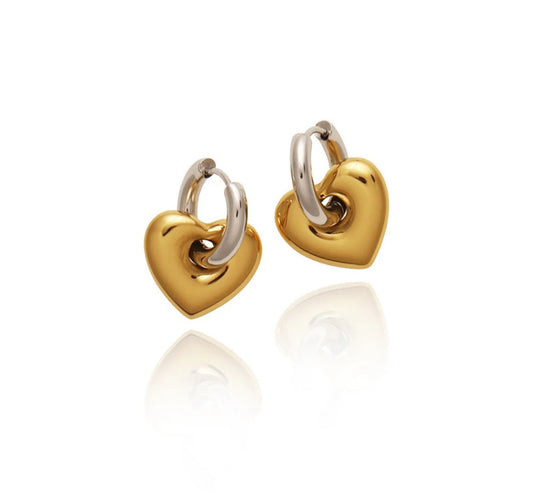 Heart hoops earrings